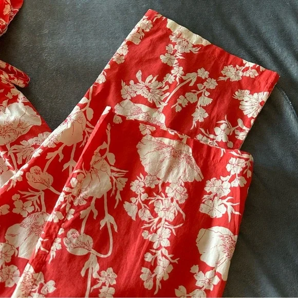 NWT J. Crew Crop Flare Leg Lightweight Floral Coral Pants Size XS - Picture 9 of 9